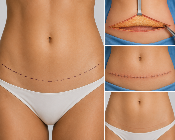 Surgeon consulting a patient about Mini Tummy Tuck
